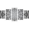 5-dielny obraz čiernobiela luxusná Mandala