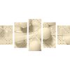 5-dielny obraz jemný luxus v sépiovom prevedení