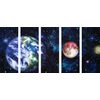 5-dielny obraz akvarelový vesmír