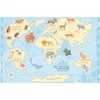 Tapeta kreslená mapa sveta s zvieratami