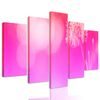 5-dielny obraz púpava v ružovo bielych farbách