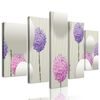 5-dielny obraz abstraktné lúčne kvety