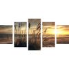 5-dielny obraz magický západ slnka z pláže