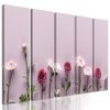 5-dielny obraz romantické kvetiny na staroružovom pozadí