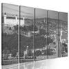 5-dielny obraz Bratislavský hrad v čiernobielom prevedení