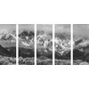 5-dielny obraz pohľad na nezabudnuteľnú krajinku v čiernobielom prevedení