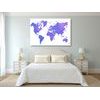 Obraz zaujímavá mapa sveta v fialovom prevedení