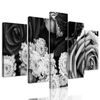 5-dielny obraz nádherná sviatočná kytica v čiernobielom prevedení