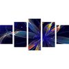 5-dielny obraz futuristická abstrakcia kvetiny