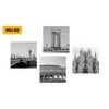Set obrazov pohľad na mestá v čiernobielom prevedení