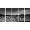 5-dielny obraz americké údolie smrti v čiernobielom prevedení