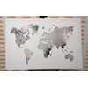 Obraz nádherná akvarelová mapa sveta v čiernobielom prevedení
