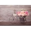 Samolepiaca tapeta bicykel s kvetmi vo vintage štýle