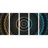 5-dielny obraz krásna modro zlatá Mandala