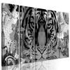 5-dielny obraz abstraktný tiger v čiernobielom prevedení