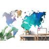 Samolepiaca tapeta akvarelová mapa sveta