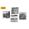 Set obrazov prímorské mestá v čiernobielom prevedení