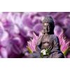 Samolepiaca fototapeta socha Budhu s fialovým pozadím