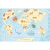 Samolepiaca tapeta kreslená mapa sveta s zvieratami