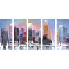 5-dielny obraz umelecká maľba moderného mesta