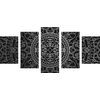 5-dielny obraz čiernobiely luxusný oranament