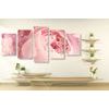 5-dielny obraz detail na ružové kvety