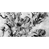 Obraz maľovaná abstrakcia kvetu v čiernobielom prevedení