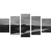5-dielny obraz krásy prírody v čiernobielom prevedení