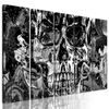 5-dielny obraz abstraktná lebka v čiernobielom prevedení