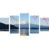 5-dielny obraz výhľad na krásnu horu Fuji