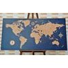 Obraz vintage mapa sveta v modrom prevedení