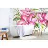 Samolepiaca tapeta maľba ružových kvetov