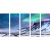 5-dielny obraz nádherná polárna žiara