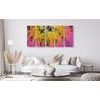 5-dielny obraz abstrakcia tropického lesa