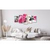 5-dielny obraz jemnosť ruží