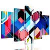 5-dielny obraz futuristická abstrakcia tvarov