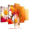 5-dielny obraz umelecká maľba pole plné nádherných kvetov