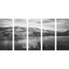 5-dielny obraz čarovná krajina v čiernobielom prevedení