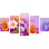 5-dielny obraz umelecká maľba pestrofarebných kvetov