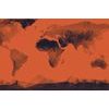 Samolepiaca tapeta mapa sveta tvorená mnohouholníkmi v oranžovom prevedení