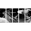 5-dielny obraz krása vinylovej platne v čiernobielom prevedení