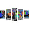 5-dielny obraz zaujímavá abstrakcia