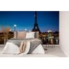 Originálna samolepiaca fototapeta večerná Eiffelova veža