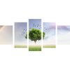5-dielny obraz strom pod dúhou