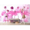 Jedinečná samolepiaca tapeta kvety v ružovom dyme