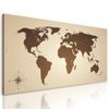 Obraz moderná mapa sveta v sépiovom prevedení