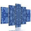 5-dielny obraz modrá luxusná Mandala