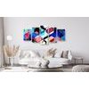 5-dielny obraz futuristická abstrakcia tvarov