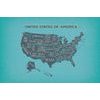 Samolepiaca tapeta moderná mapa USA s modrým pozadím