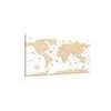 Obraz mapa sveta s historickým nádychom v béžovom prevedení